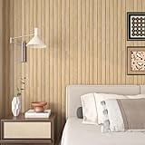 Livelynine Panel decorativo Pared Adhesivo Madera 3D Revestimiento de Paredes Madera Listones Marrón Moderno Skandi 60CMx3M Paneles PVC Pared Salon Dormitorio Pasillo Paneles decorativos Pareds