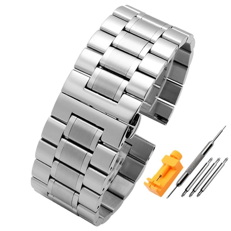 Bracelet montre 28 mm en acier pour remplacer le bracelet des grands poignets