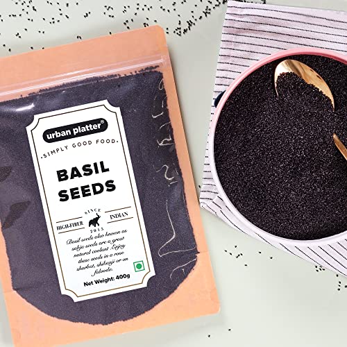 Image of Urban Platter Sabja Seeds, 500g (Basil Seeds for Weight Management, Digestion & Hydration, Rich in Fiber & Omega-3, Falooda, Detox Drinks & Smoothies)