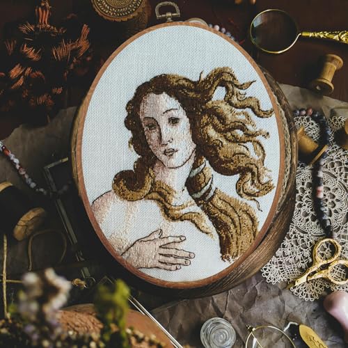 Image of Marvexi 5Pcs Oval Embroidery Hoops 6.3 inchx9 inch, Vintage Cute Faux Wood | Decorative Cross Stitch Hoops, For Christmas Ornaments, Art Craft Sewing