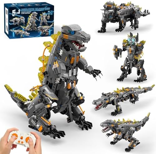 Technic Roboter Bauspielzeug Bausatz, 935PCS 5-IN-1 RC Roboter und Monster, Ferngesteuert und App Robot Bausatz Kinder, RC Programmierbar Teenager Spielzeug Geschenk ab 8-12 13 14 15 Jahre Jungen