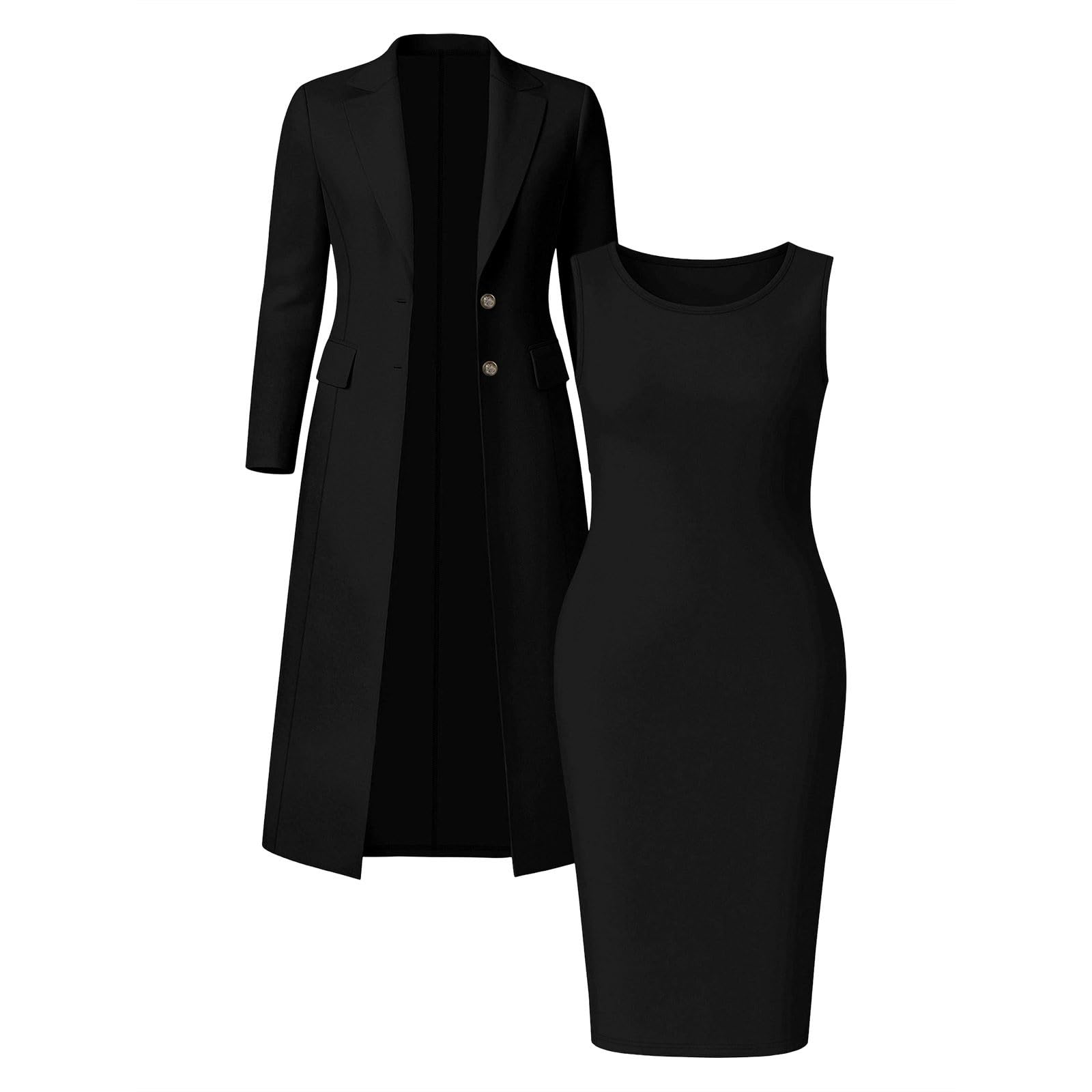 Completo Casual Composto Gonna Lunga Elegante Abito, Ideale per Viaggi di Lavoro e per l'uso Quotidiano.