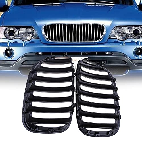 Parrillas de coche de una sola línea para X5 E53 2004-2006 en ABS de alta gama 6