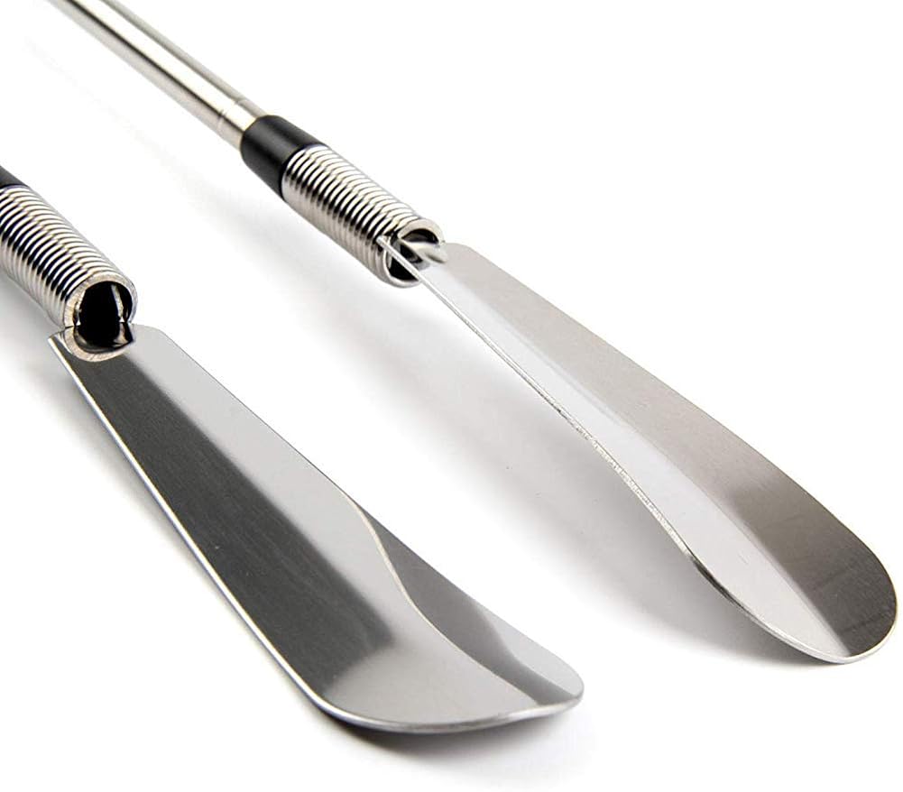 2pcs Metal Shoe Horns Long Handled, Telescopic Long Shoe Horns (16" to