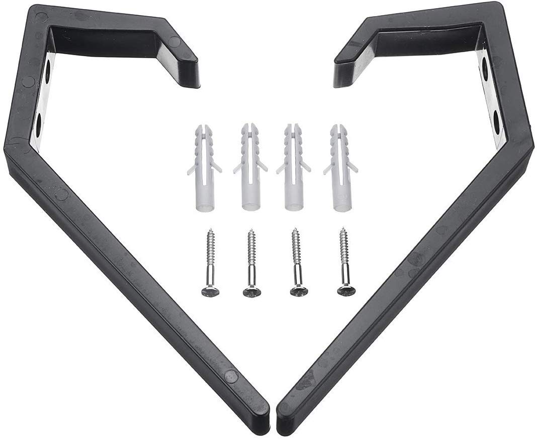 Fonture 4PCS Helmet Holders Plastic Hanging Hooks Wall Mounted Hangers Hat Glove Bag Shoe Clothes Rack (Black-4PC)