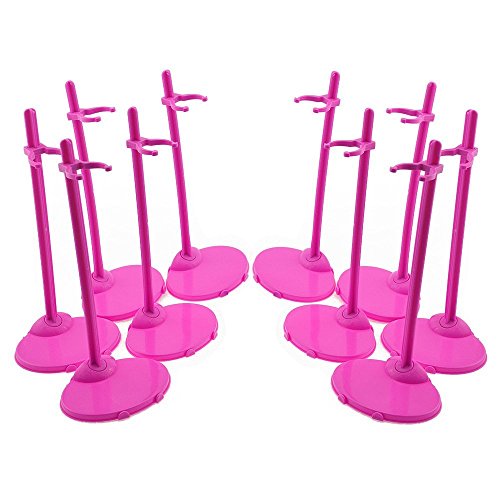 Image of 10 Pcs Doll Toy Stand Support for Dolls Prop up Mannequin Model Display Holder,Dolls Stands for 11 inch to 13 inch Dolland Action Figures Doll Accessories Rose Pink