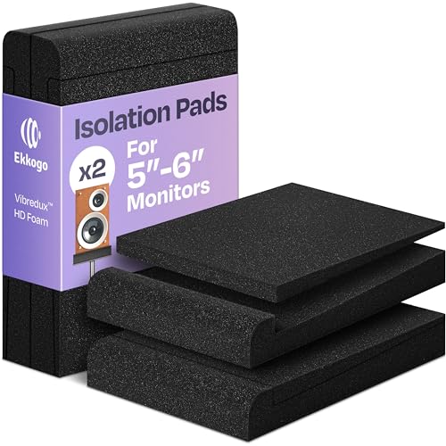 Ekkogo Studio Monitor Isolation Pads Premium Acoustic Foam Elevates Audio Ideal for 5 Inch Speakers...