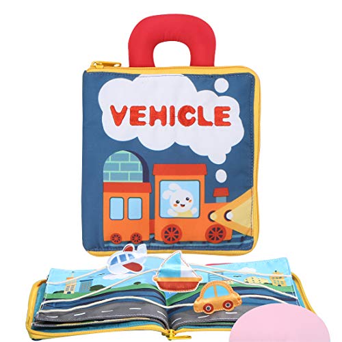 beiens 9 Theme My Quite Books, Soft Cloth Books with Mirror Fun Interactive Activity Baby Sensory Books, First Year Touch and Feel Early Education Toys Shower Gifts for Infants Babies Boys and Girls - Thumbnail 2