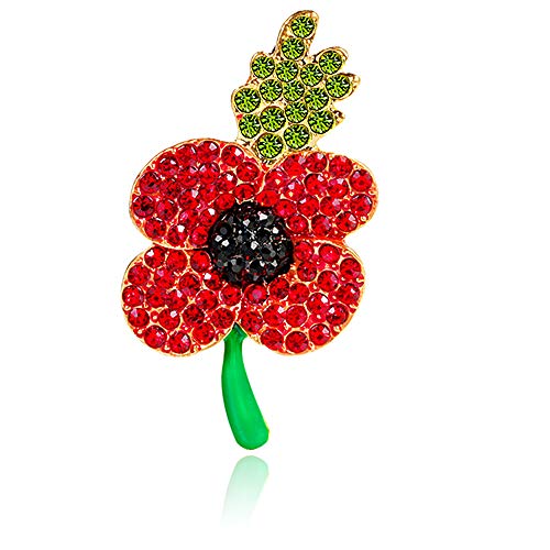 ETHOON Poppy Brooches Pin Red Elegant Flower Pins Veterans Day Memorial Day