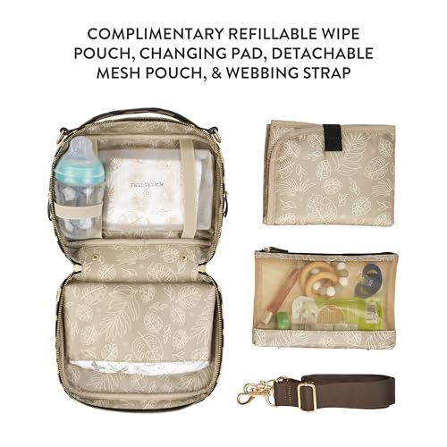 Image of TWELVElittle Luxe Diaper Clutch - Crossbody Diaper Bag with Portable Changing Pad, and Zip Out Pouch | Portable Changing Pad