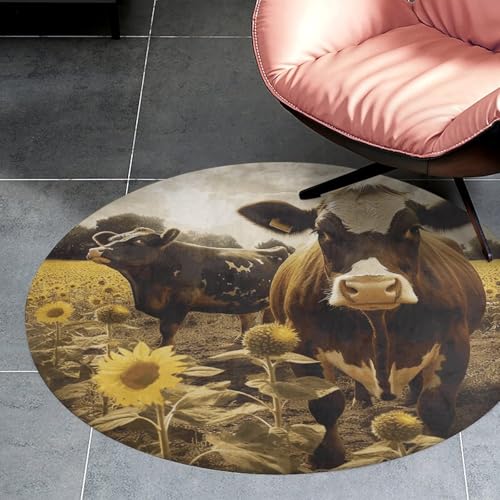 Alfombra de vaca marrón 3D esponjosa con relieve premium para decoración 3