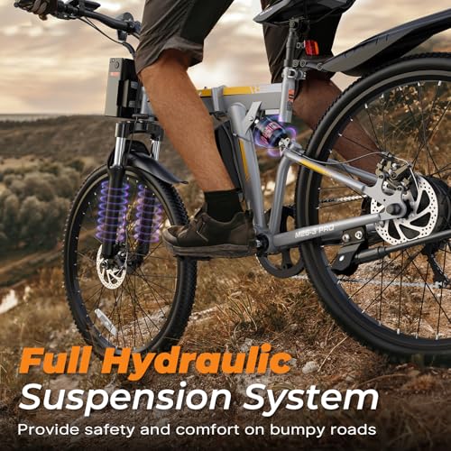 VARUN Electric Bike for Adults - Peak 750W Motor Folding Ebikes, Foldable Electric Bike with 48V Removable Battery, Up to 20+MPH 50 Miles, Dual Disc Brake & Dual Hydraulic Suspension - Image 3