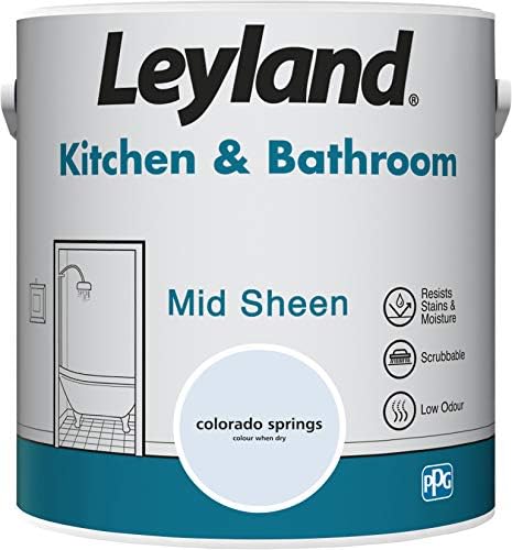 Leyland Kitchen & Bathroom Mid Sheen, Brilliant White, 2.5 Litre
