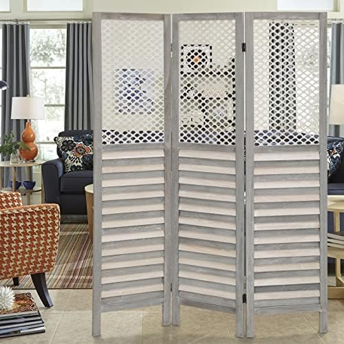 Buy 3 Panel Room Dividers and Folding Privacy Screen, Handcraft
