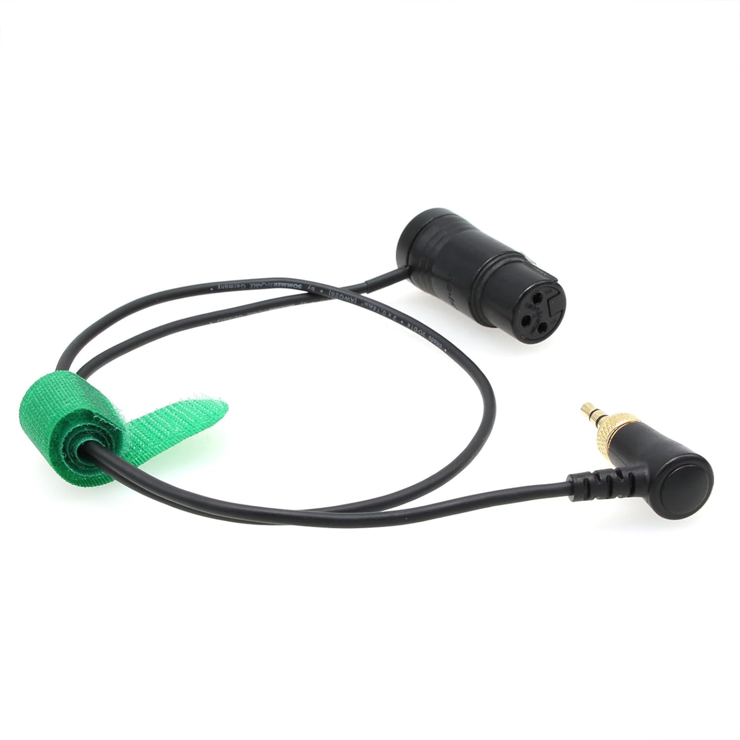 Mic Transmitter Audio Cable for Sennheiser SK 500 G4 Sony UWP D11 D21, Low-Profile XLR 3 Pin Female to Locking 3.5mm 1/8" TRS Right Angle 50cm