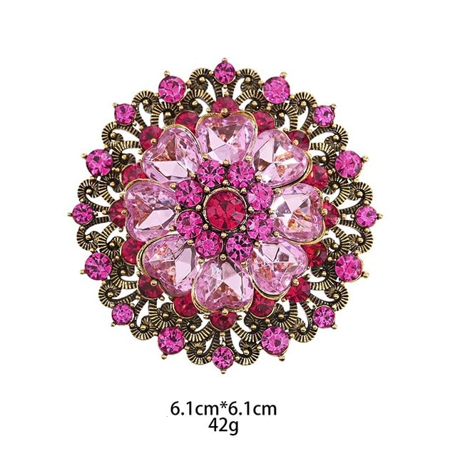 Image of Rhinestone Crystal Sunflower Brooch Pin Elegant Wreath Brooch Clothing Hat Bag Skirt Accessories for Women