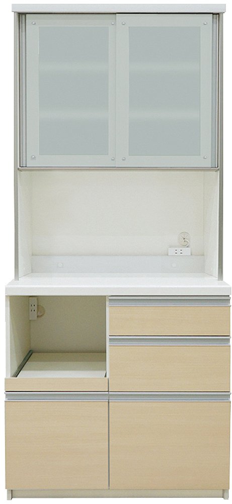Amazon｜パモウナ 食器棚LF ライトチェリー 幅90×高さ198×奥行50 日本 