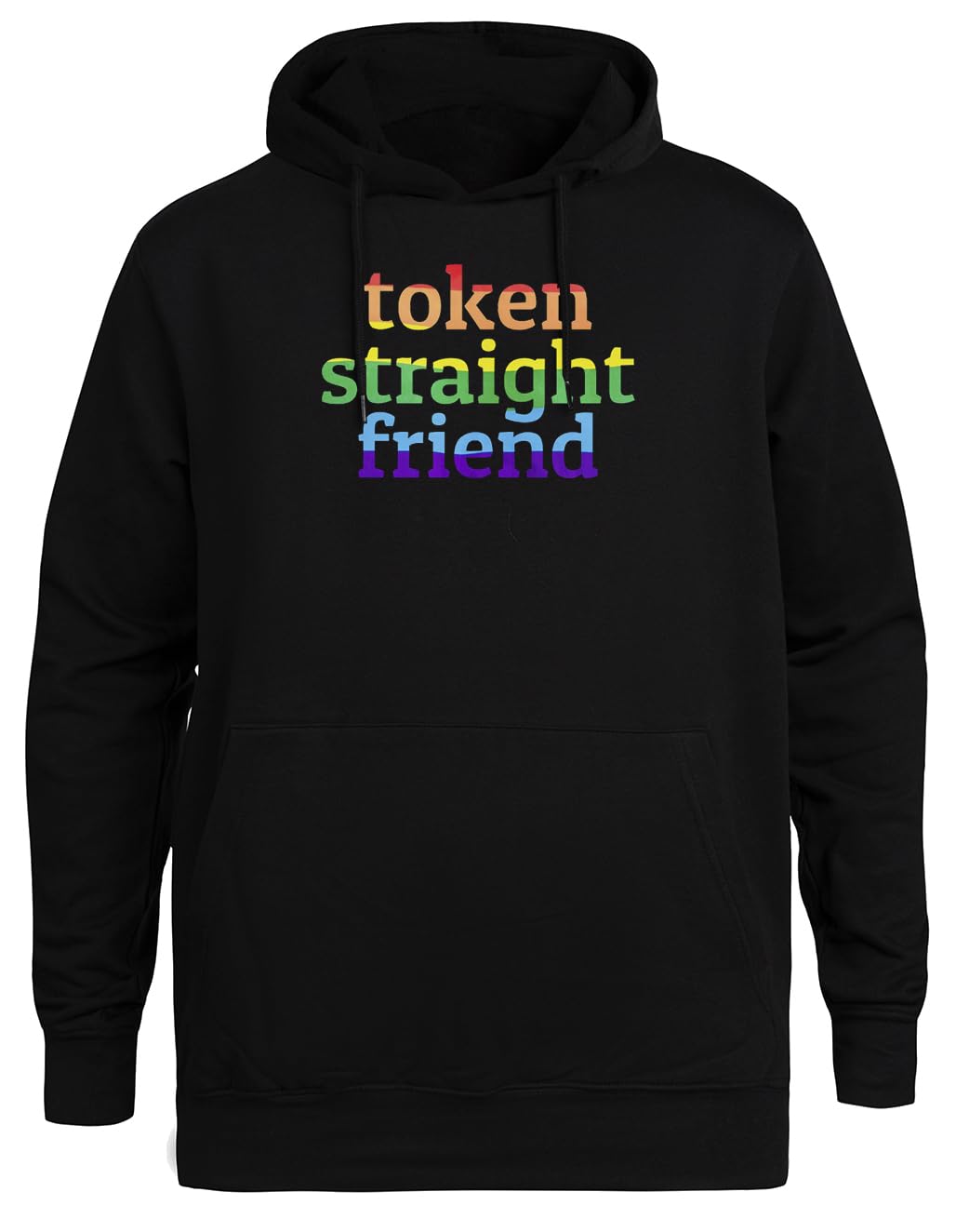 Token Straight Friend Sudadera con Capucha Negra Unisex Chaqueta Ecológica Unisex Black Hoodie Eco-Friendly Hooded Jacket