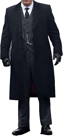 Men's Peaky Blinders Thomas Shelby Black Wool Long Fashion Trench Coat