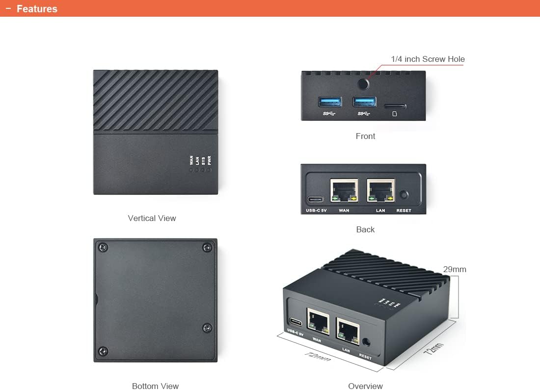 FriendlyElec NanoPi R4S Mini Router with RK3399 SoC, 4GB LPDDR4 RAM, Dual Gigabit Ethernet Ports, Open Source Gateway Compatible with OpenWrt for IoT, NAS and Home Lab (with Case, 4GB (Unique MAC)) image 2