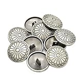 Wixine 10Pcs 23mm Flower Metal Silver Shank Sewing Buttons DIY Sewing Jacket Coat