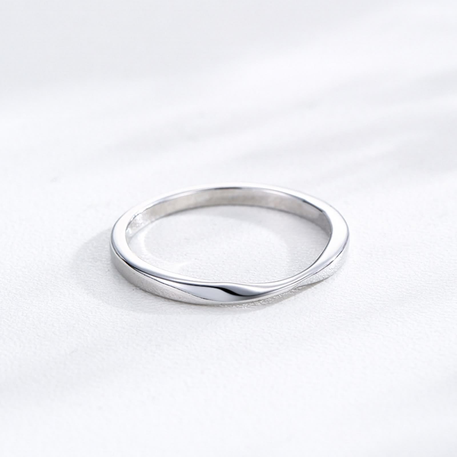 Anello per matrimonio, anello di fidanzamento da donna, in argento 18 carati, misura 18 (18,5), regalo divertente per le donne