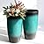 Autodaya Tall Outdoor Planters, Set of 2 Large Flower Pots for Outdoor Plants, with Gradient Turquoise Finish, Weather-Resistant for Porch, Garden, Patio
