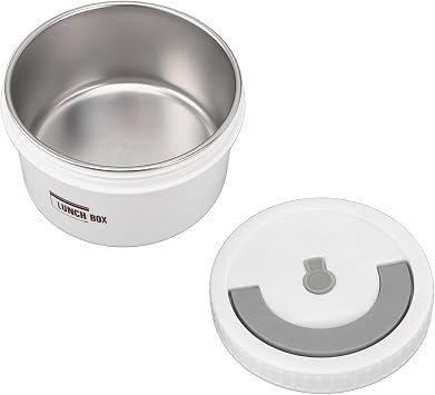 BoxLunch ContainerFood Storage ContainerLunch BoxLunchable Food ContainerBento L 600ml Box Round Stainless Steel Lunch Container with Tight Sealing for Storage Container Milky (Cream White)