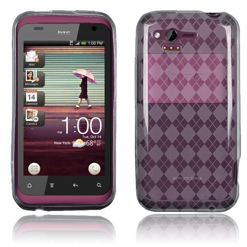 HTC Rhyme ADR-6330 - Smoke Checker Argyle Transparent TPU Skin [AccessoryOne Brand]
