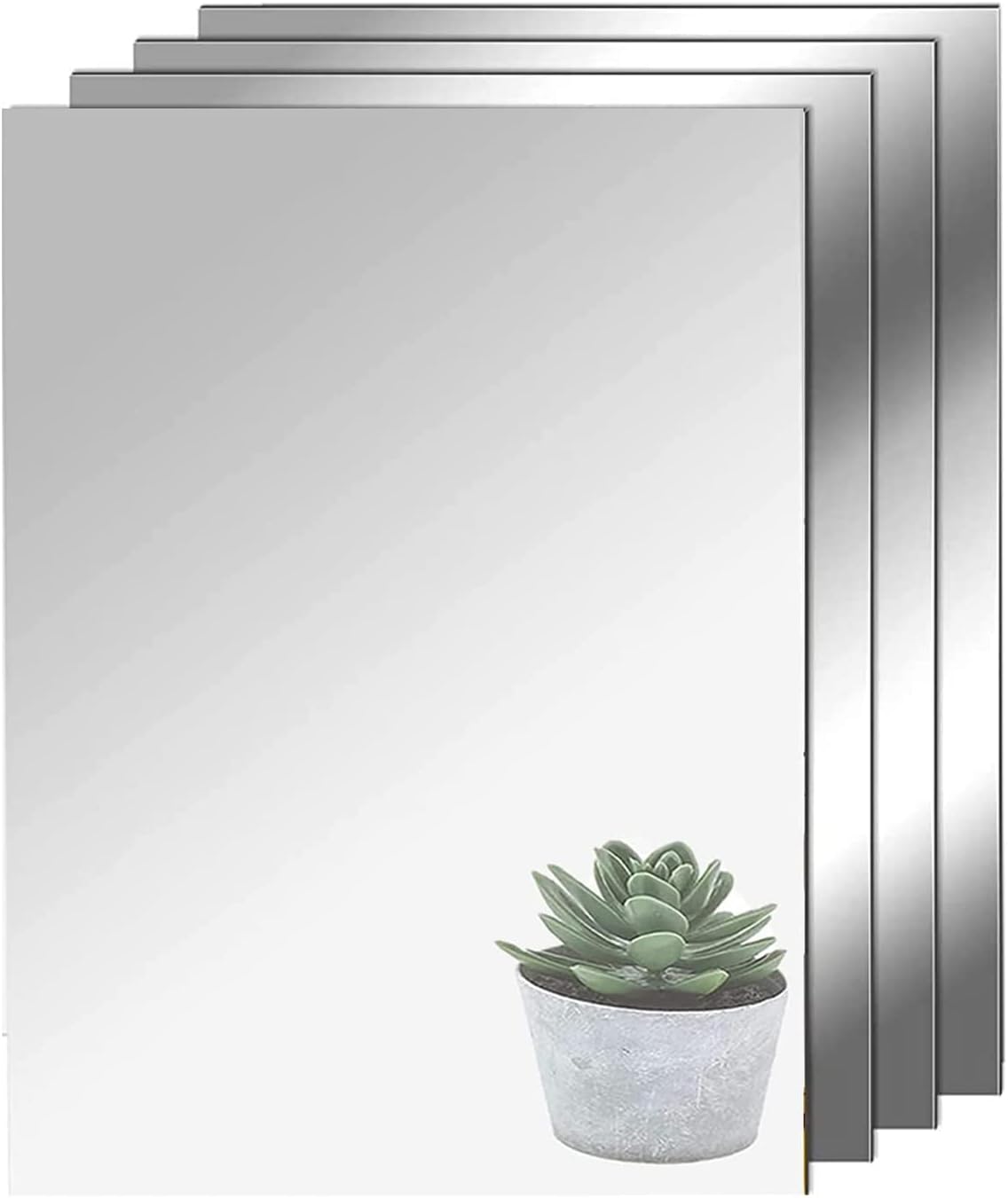 TSKDKIT Ovaler Wandspiegel 50x40cm - Selbstklebender Glasspiegel Ohne Rahmen Für Bad & Wohnzimmer