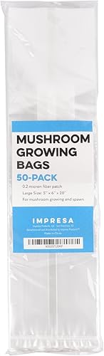 Miniatura 6 de Impresa Bolsas de cultivo de hongos, paquete de 50 unidades, 6 mil, 6 x 5 x 20 pulgadas, bolsas transparentes de pie, lavables en autoclave con
