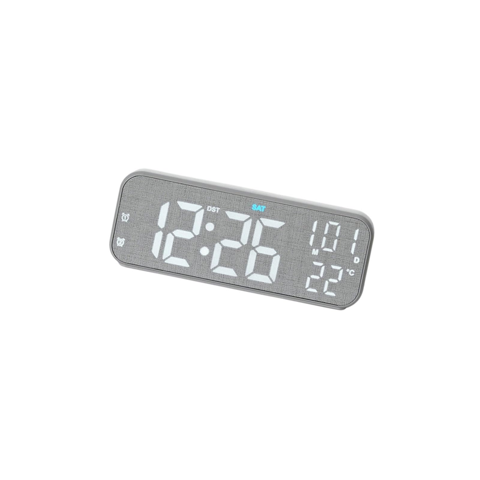 RUDIWRO LED Digital Alarm Clock with 3 Brightness Dimmer Alarm Sound Electric Desk Clock for Bedroom Living Room Offices Bedside Clocks for Bedroom