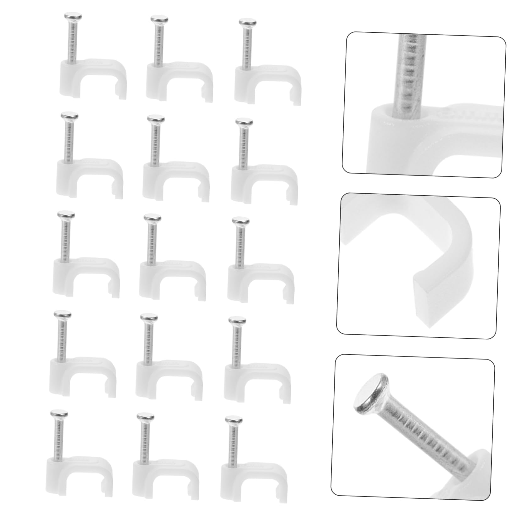 Gadpiparty 1500stücke Kabelclips Mit Nägeln Kabelhalter Für Ethernet Und Koaxialkabel Wandmontage Flach Sicher Und Langlebig Installieren Für Kabelgebundene Systeme