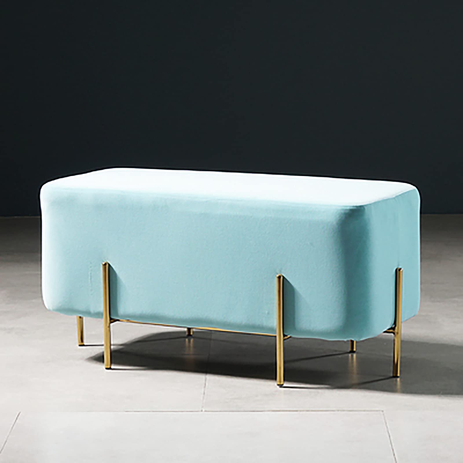 Repose-pieds ottoman rembourré en velours doux et banc multifonctions
