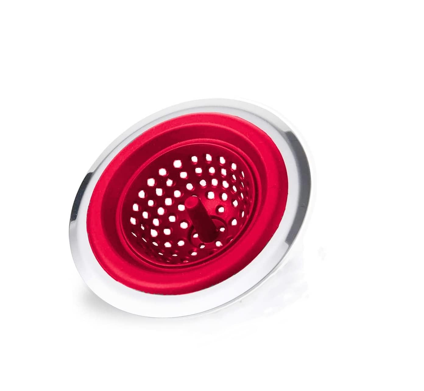 PERMAFROST Kitchen Sink Strainer Food Catcher Flexible Silicone Good Grip Kitchen Sink Drainers Traps Food Debris and Prevents Clogs for Most Sink Drains (1, Red)-image-46