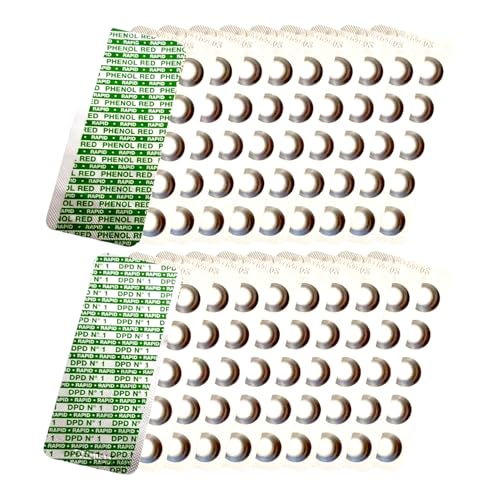 200 Rapid Wassertest-Tabletten | 100 x pH-Wert Wasserhärte Phenol Red | 100 x DPD1 Freies Chlor | für Wassertester und Pooltester | Nachfüllpack | Pool Zubehör | Whirlpool | Aquarium