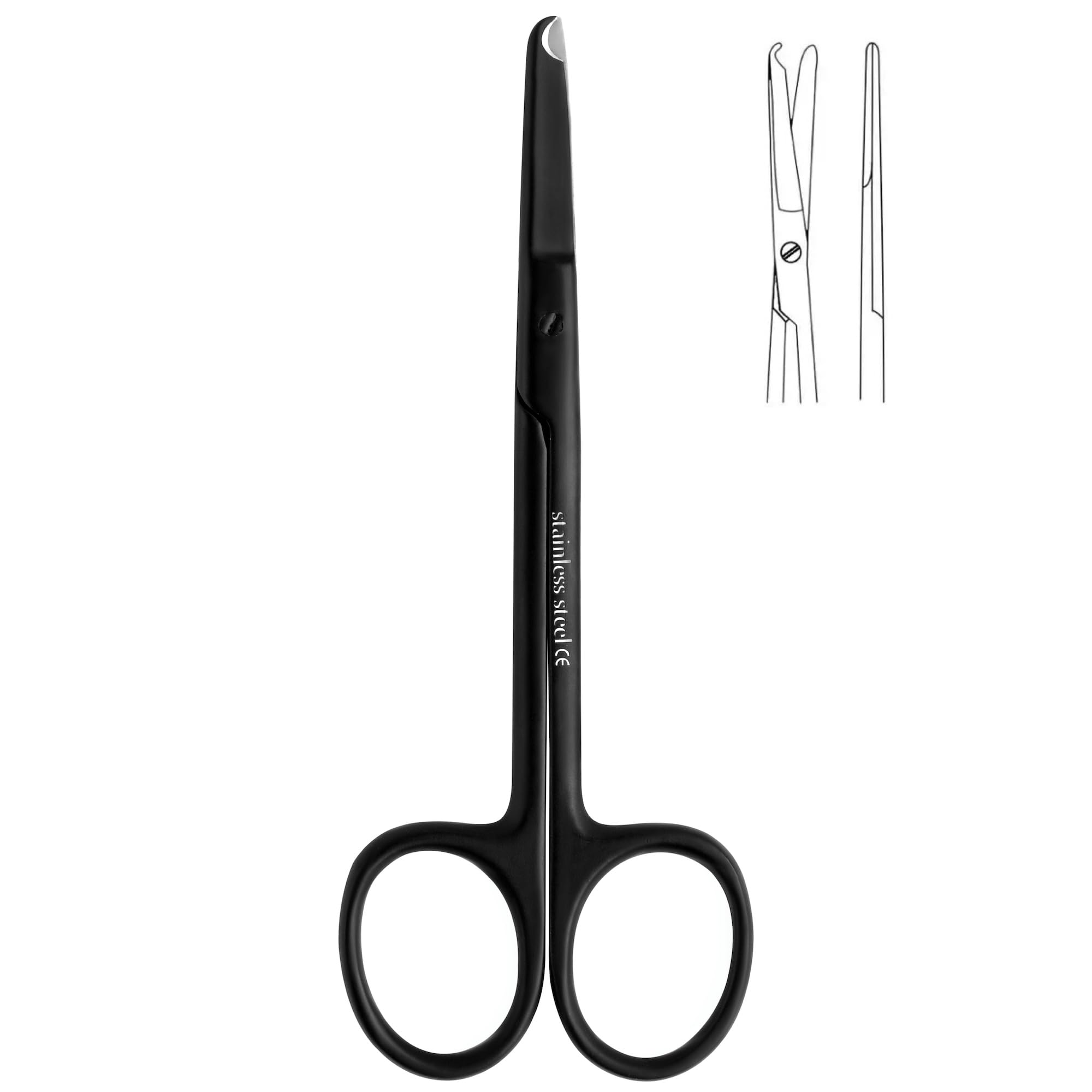 Suture Stitch Scissors 4.5" with Crescent Delicate Hook- Perfect for Suture Removal, First Aid, EMS Training and More Premium Quality Instrument-