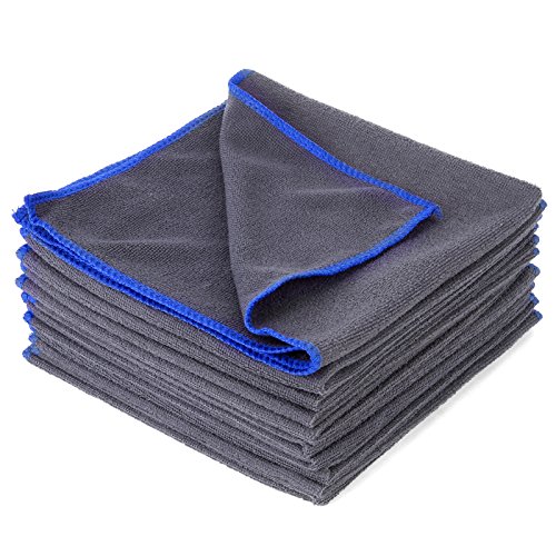 Preisvergleich Produktbild Surepromise 10 Stueck Mikrofasertuecher Mikrofaser-Reinigungstuecher 40x40cm Trockentuecher Poliertuecher zur professionellen Autopflege Fuer Auto Motorrad Werkstatt oder Haushalt (10) Ersatz