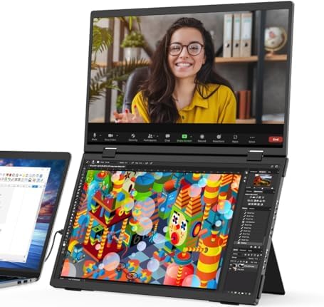 15,6 "monitores duplos (Wins/Mac) dobrável empilhado portátil dup...