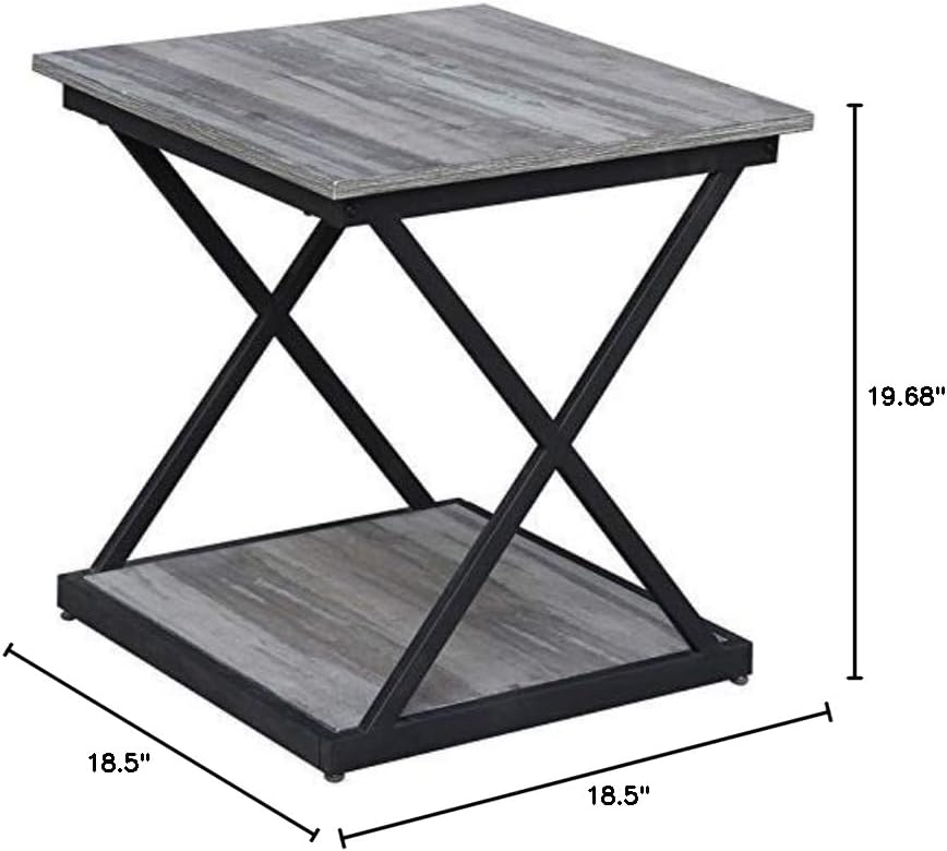 Carolina Classic Stella Metal Side Table in Gray and Black