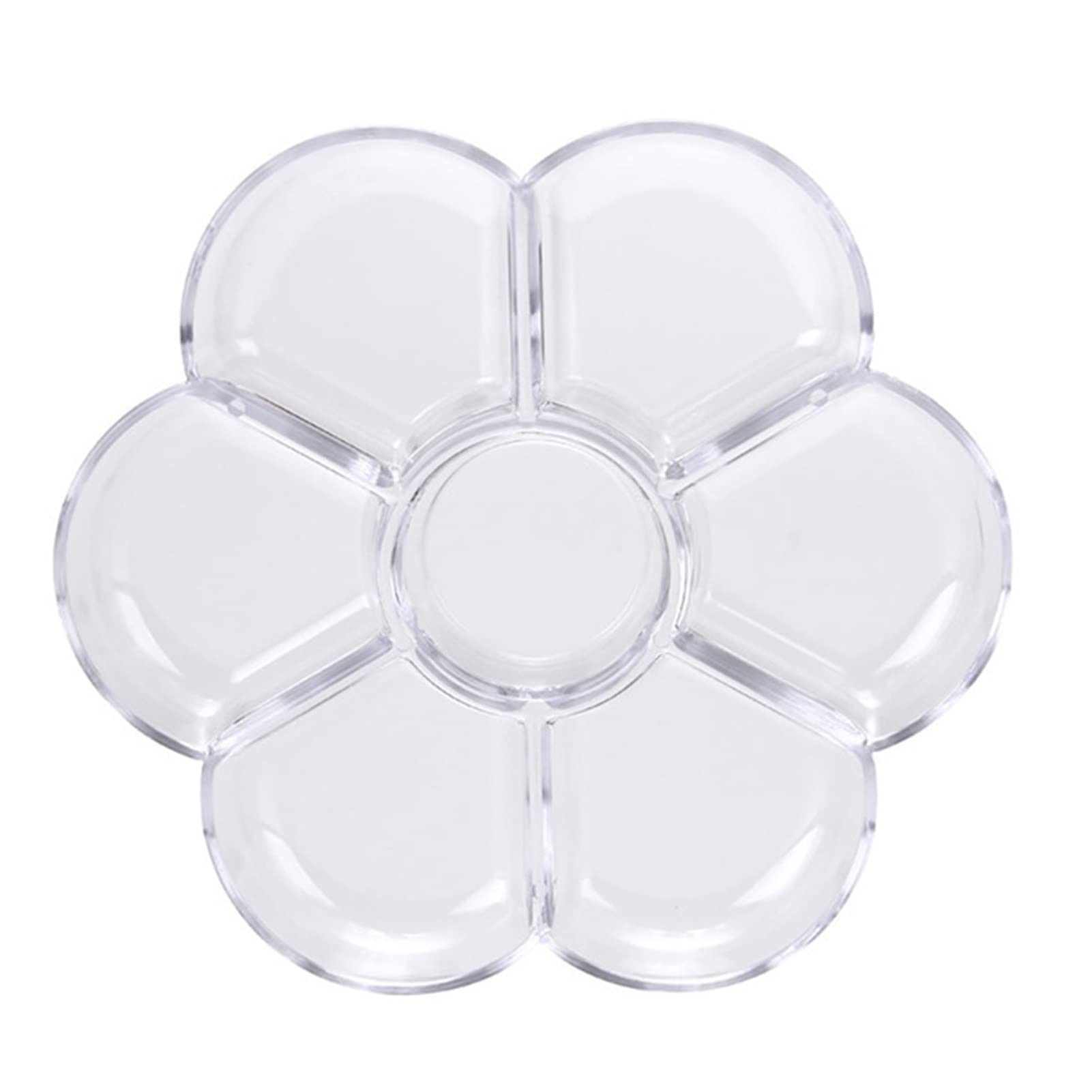 Palety farb Plastikowa paleta w kształcie kwiatu 7 Dobrze malowana taca na naczynia Palety do mieszania olejów Akryl Akwarela Gwasz Paleta palet (kolor: przezroczysty, rozmiar: jeden rozmiar) (jasny