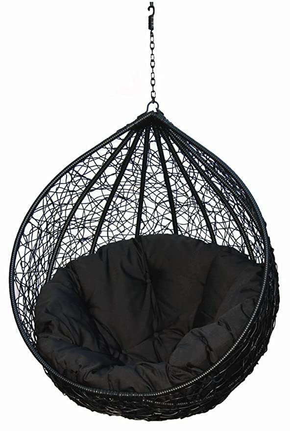 Swing Chair Without Stand for Home, Hanging Swings for Indoor, Outdoor, Home, Patio, Yard, Balcony, Garden (Black)