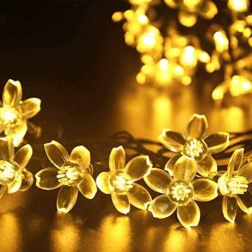 Image of KharidoLive 40 LED Blossom Flower String Lights for Home Decoration (6 Meter Long, Warm White- Steady Lights, 2 Pin Plug)