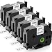 Label KINGDOM Label Tape Compatible for Brother P-touch Label Maker, 3/4 Inch Standard Laminated, 26.2 Feet, Black on White, 5 Pack (TZe241 TZ241)