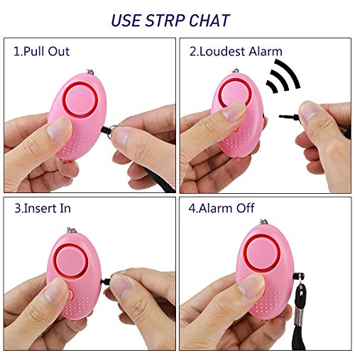 Justdolife Alarme pessoal com som seguro, chaveiro bonito de 130 dB, alarme de segurança de emergênc