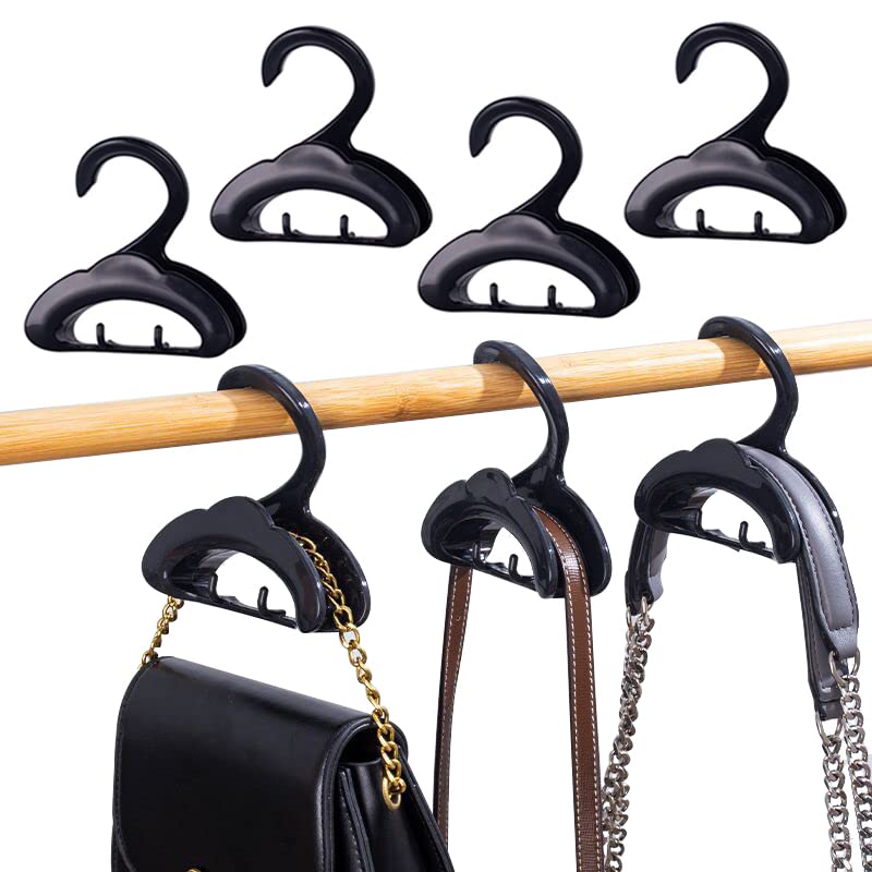 Crochets de rangement BetterJonny en plastique noir pour sac à main et placard x4