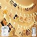 Decute Dimmable 50LED Photo Clips Decorative Lights String Holder for Christmas Tree Bedroom Wedding Party Hanging Photos Pictures Cards Memos, Warm White with Remote Timer Function