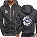 S-vision Sweat à Capuche pour Hommes Veste -Volvo Imprimer Imprimé Casual Gradient Zip Chauffé Chauffé à La Manches Longues Sportswear Coat-Teen Cadeau Dark Gray-Large