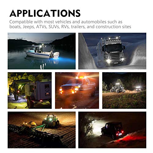 4 Inch LED Work Light - Spot Flood Combo Beam LED Light Bar for Tractor Vehicle Truck ATV UTV SUV Boat - Thumbnail 3