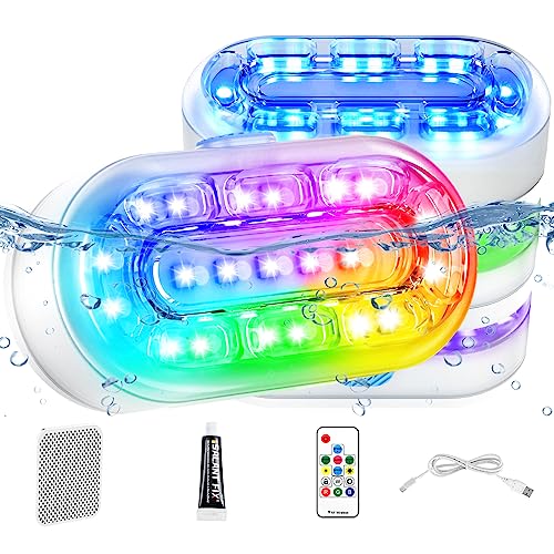 4 Pack Pool Lights, Rechargeable Submersible Pool Lights